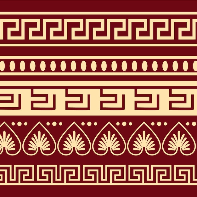 Flat design greek border set