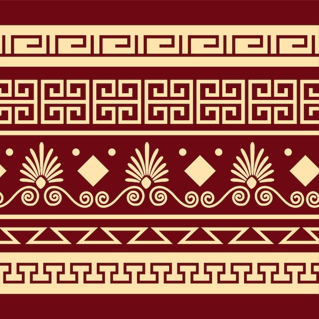 Flat design greek border set