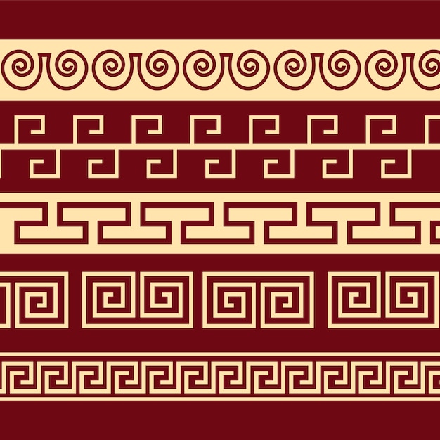 Free Vector flat design greek border set