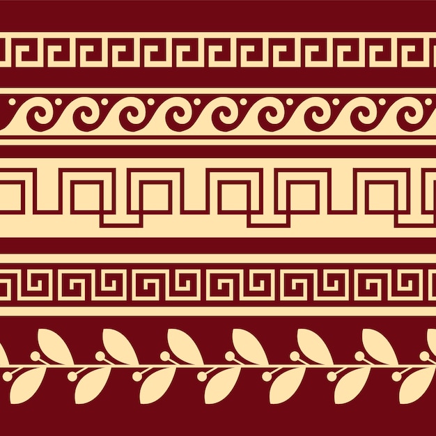 Free Vector flat design greek border set