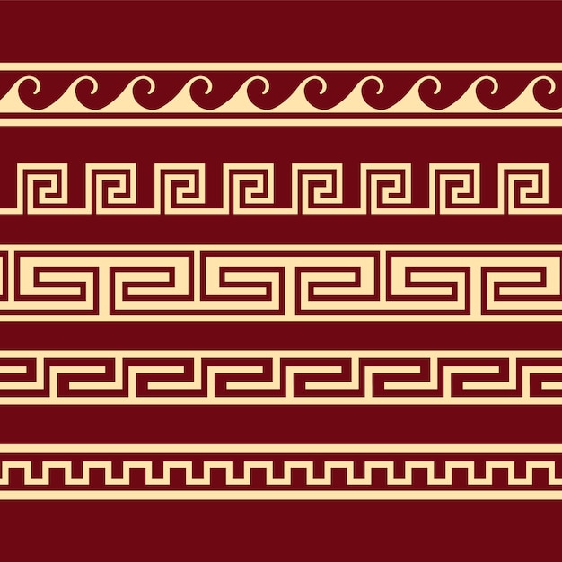 Free Vector flat design greek border set