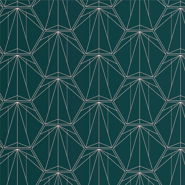 Flat design green art deco pattern