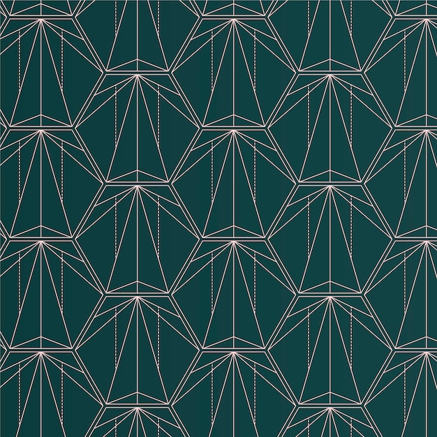 Flat design green art deco pattern