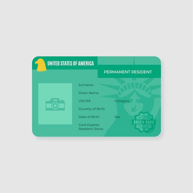 Flat design green card template