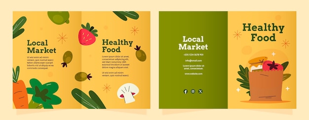 Free Vector flat design grocery store brochure