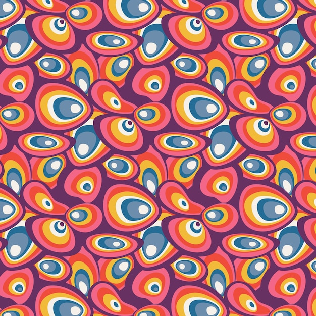 Free Vector flat design groovy psychedelic pattern