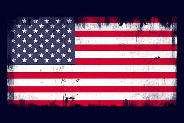 Flat design grunge american flag background