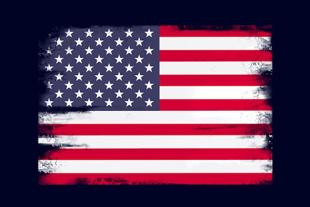 Flat design grunge american flag background