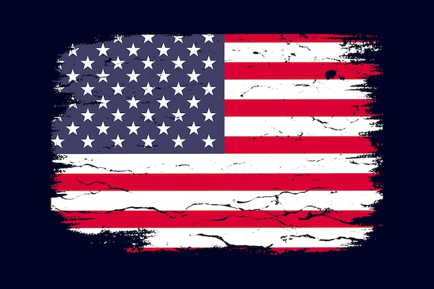 Free vector flat design grunge american flag background