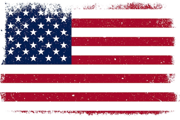 Free vector flat design grunge american flag background