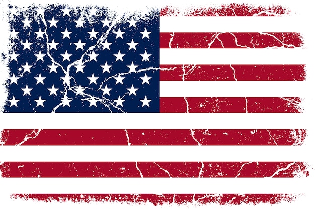 Free Vector flat design grunge american flag background