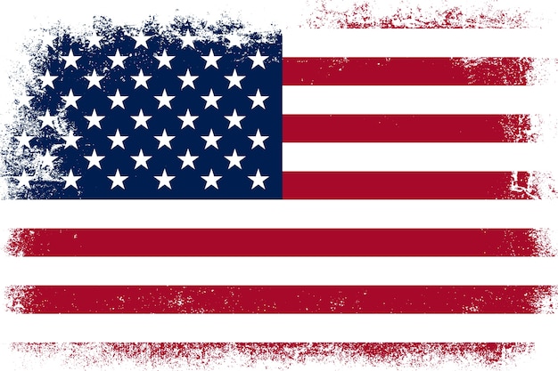 Free Vector flat design grunge american flag background