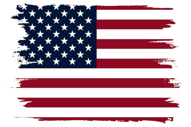 Free vector flat design grunge american flag background