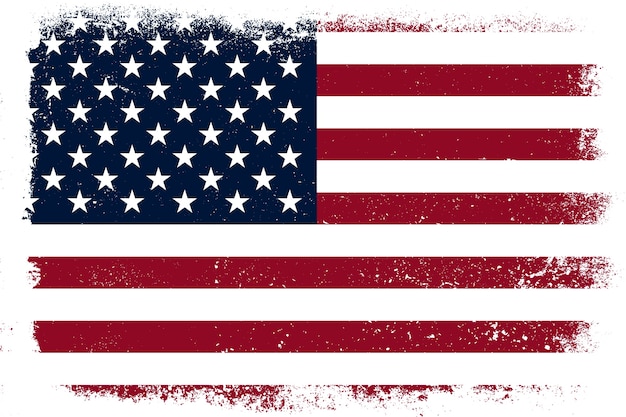 Flat design grunge american flag background