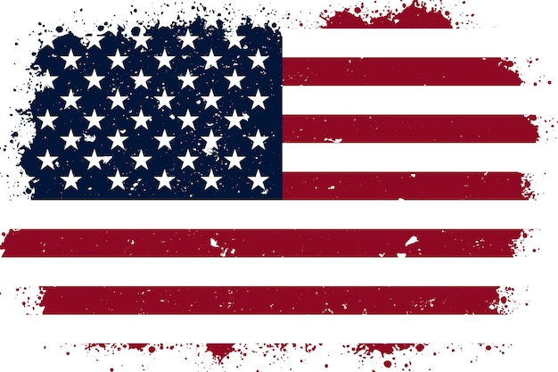 Free vector flat design grunge american flag background