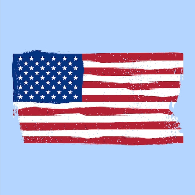 Free vector flat design grunge american flag background