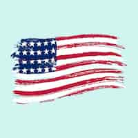 Free vector flat design grunge american flag