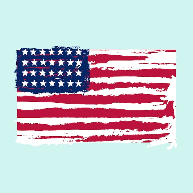 Flat design grunge american flag