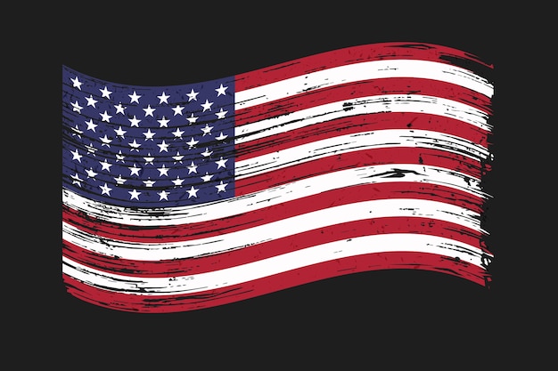 Free vector flat design grunge american flag