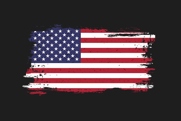 Free vector flat design grunge american flag