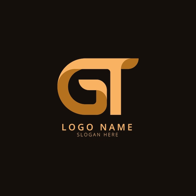 Flat design gt monogram logo