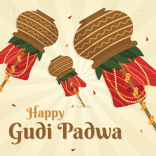 Free Vector flat design gudi padwa day theme