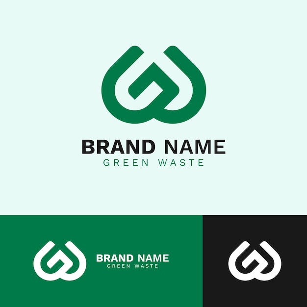 Free Vector flat design gw monogram logo