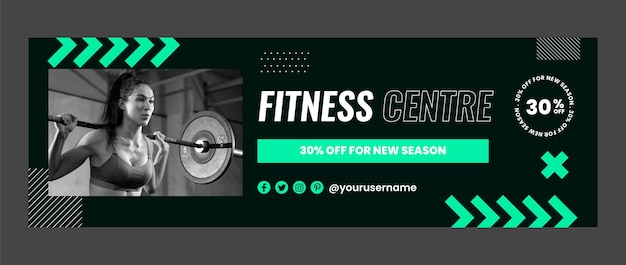 Flat design gym class twitter header