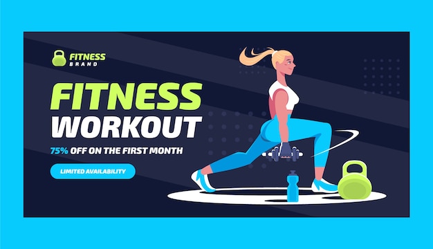 Free Vector flat design gym fitness template