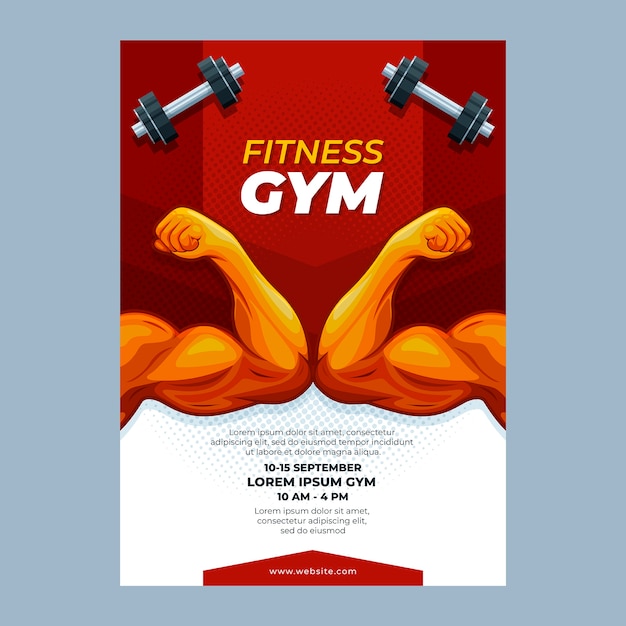 Free Vector flat design gym poster template