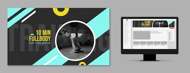 Flat design gym template design