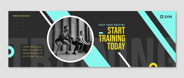 Flat design gym template design