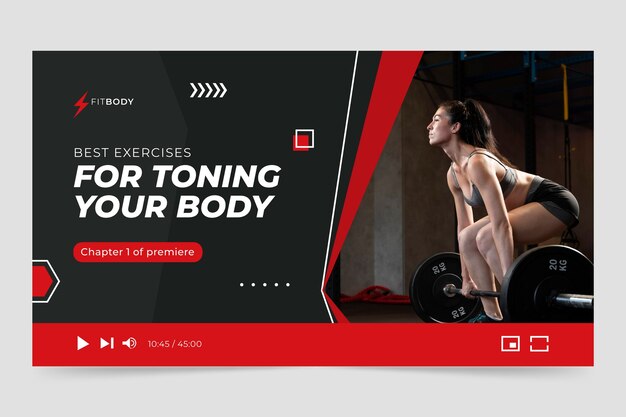 Flat design gym template design