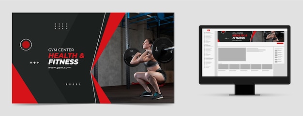 Flat design gym template design