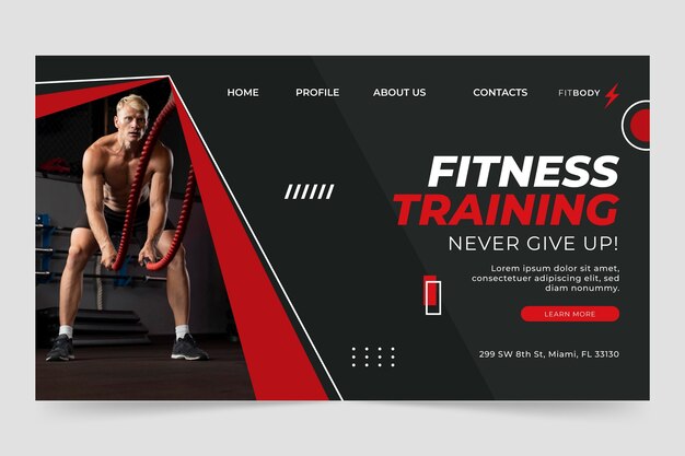 Flat design gym template design