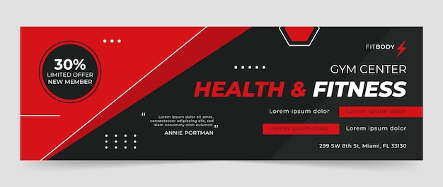 Flat design gym template design