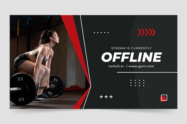 Flat design gym template design