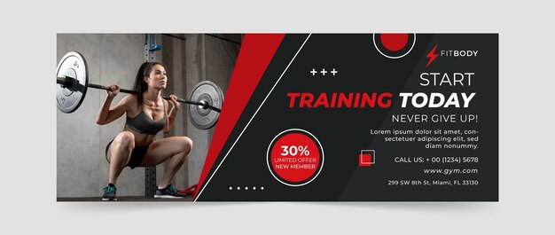 Flat design gym template design