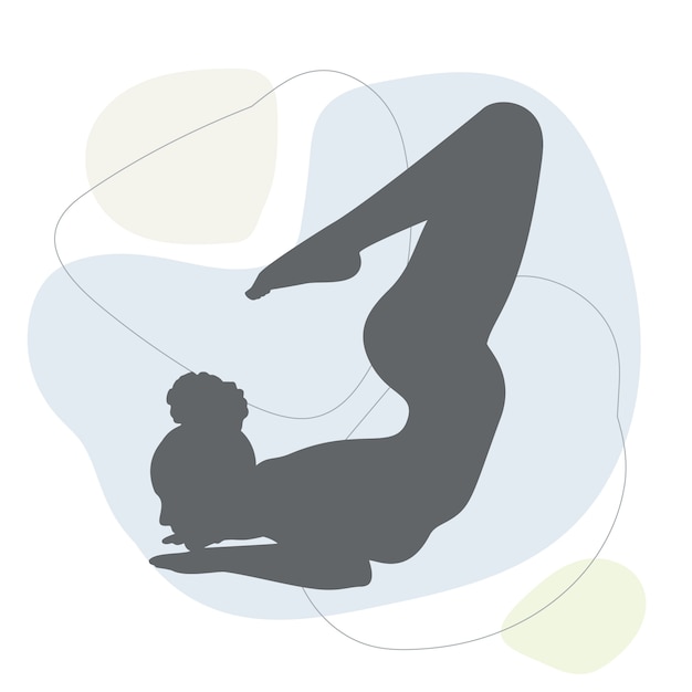 Flat design gymnast silhouette illustration