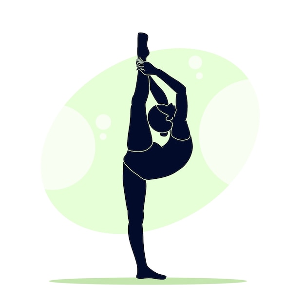 Free Vector flat design gymnast silhouette illustration