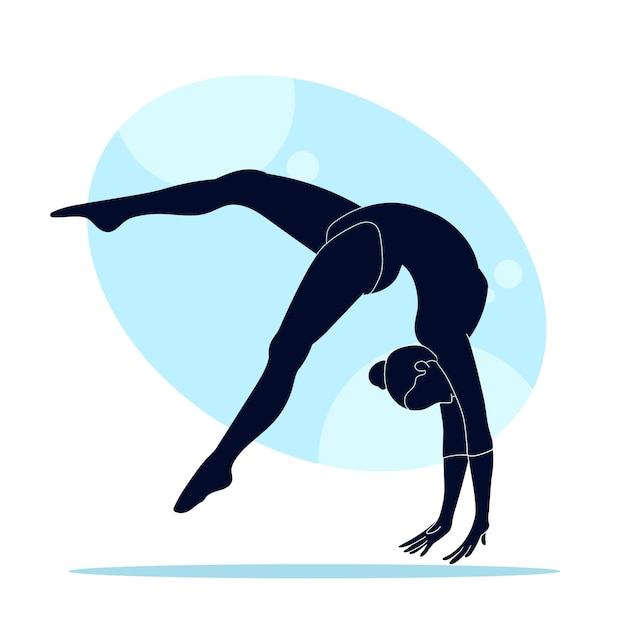 Flat design gymnast silhouette illustration