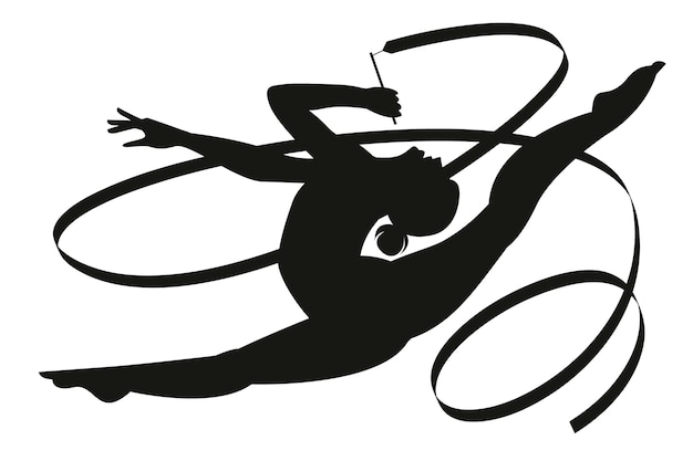 Flat design gymnast silhouette illustration