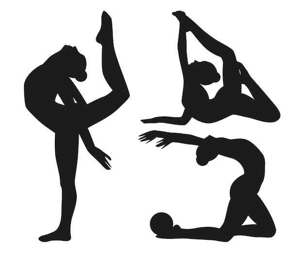 Flat design gymnast silhouette illustration