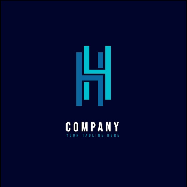 Free Vector flat design h logo design template