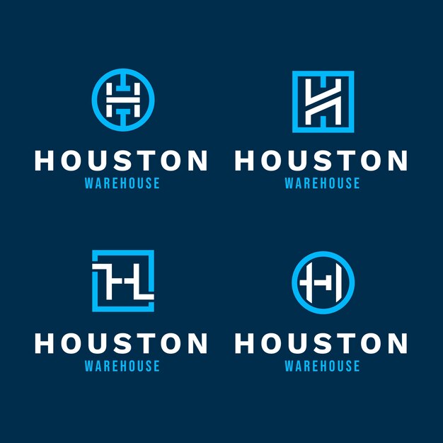 Flat design h logo letter