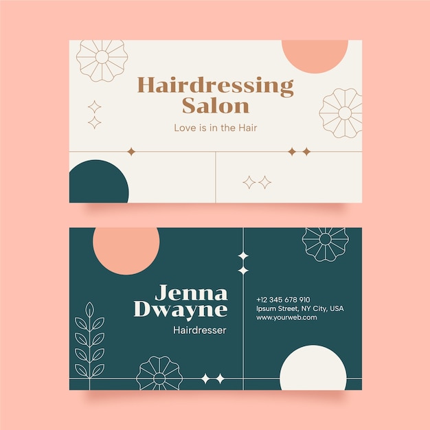 Flat design hairdresser template