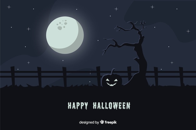 Flat design of halloween backgound