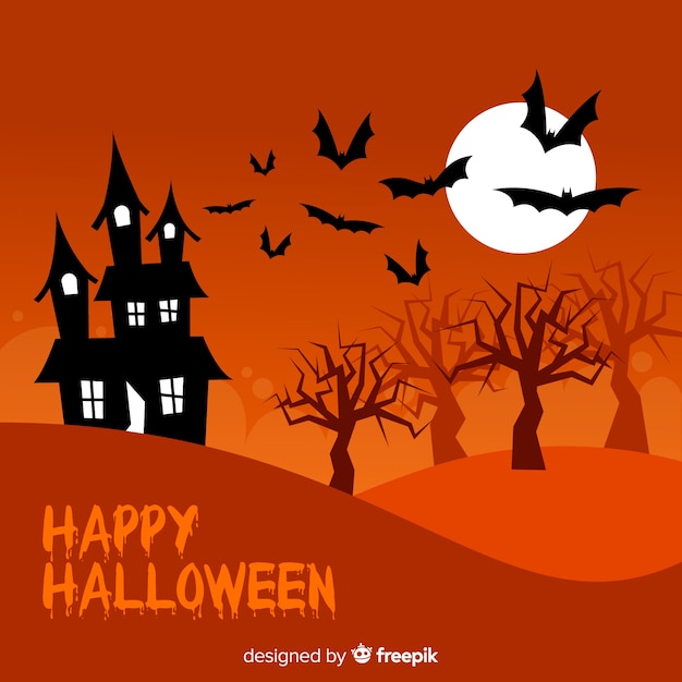 Flat design of halloween backgound