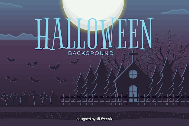 Free Vector flat design of halloween background