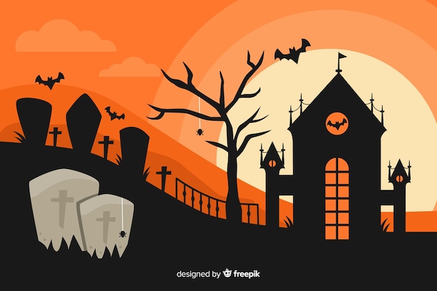 Free vector flat design of halloween background